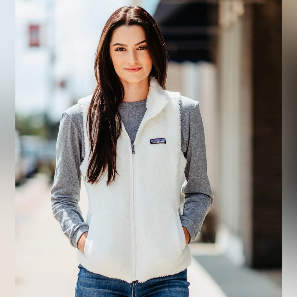Patagonia White Sherpa Fleece Vest